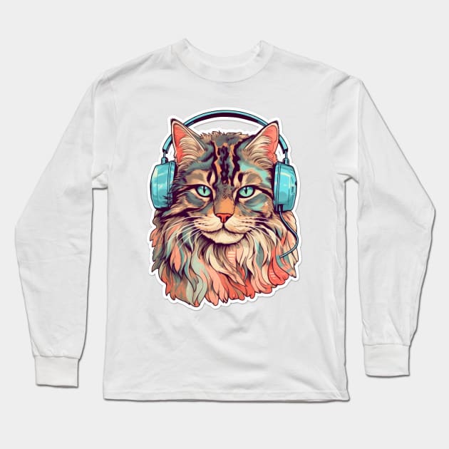 Maine Coon Beauty Long Sleeve T-Shirt by SusannesArtShop